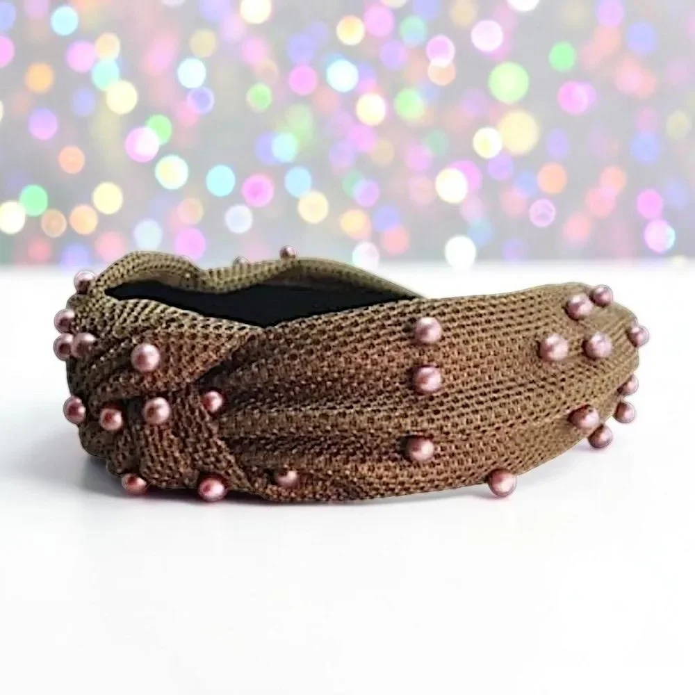 ZAXIE by Stefanie Taylor - Padded Jewel Headband - BROWN NWT MSRP $48